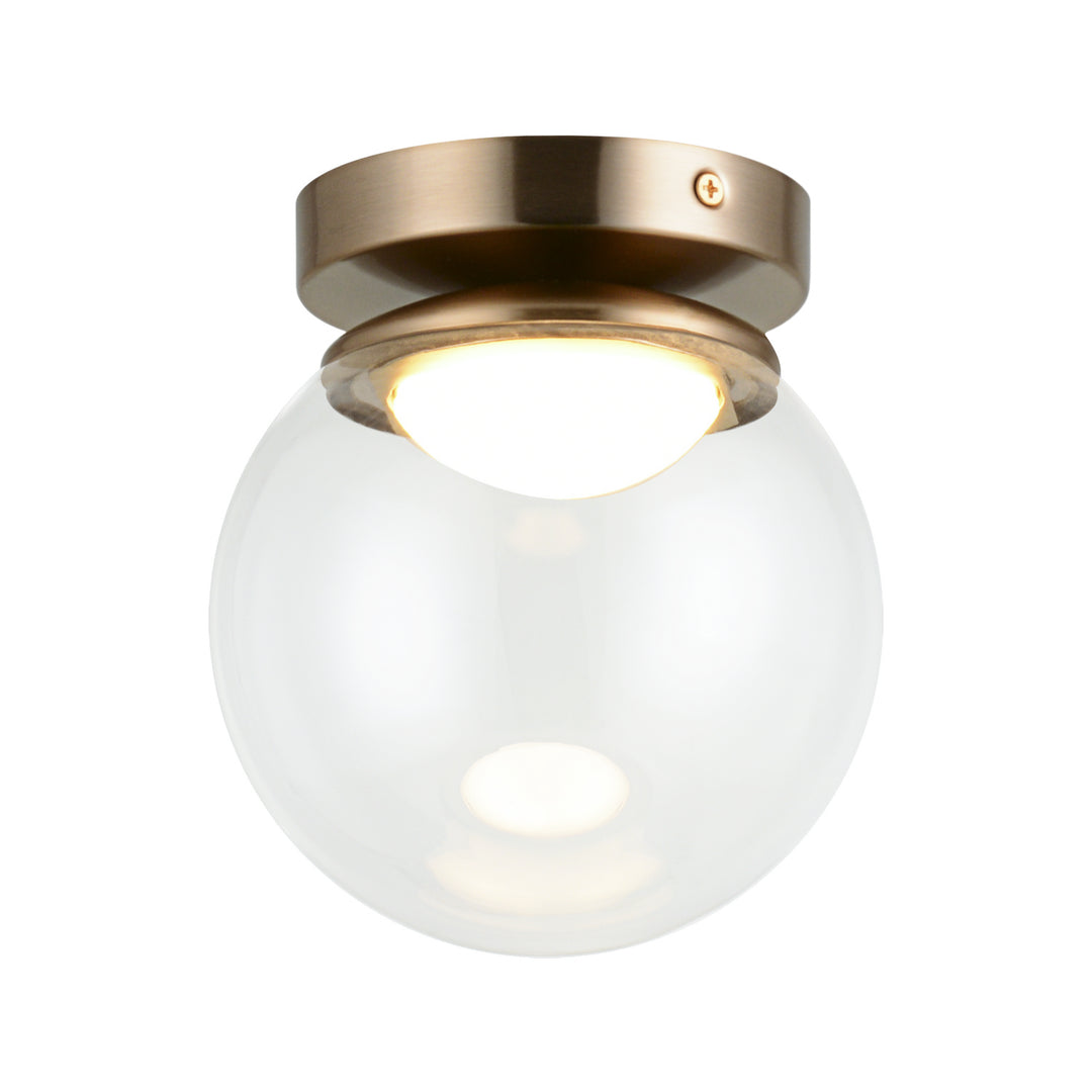 Boble LED Flush Mount in Aged Gold Brass - available from The Lighting Shoppe, trusted by Canadian homeowners