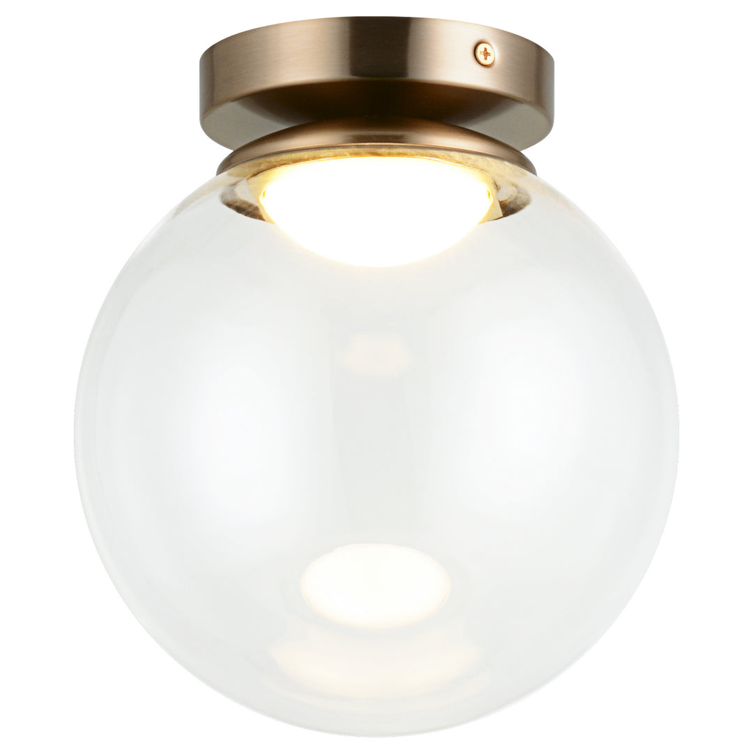 Boble LED Flush Mount in Aged Gold Brass - available from The Lighting Shoppe, trusted by Canadian homeowners
