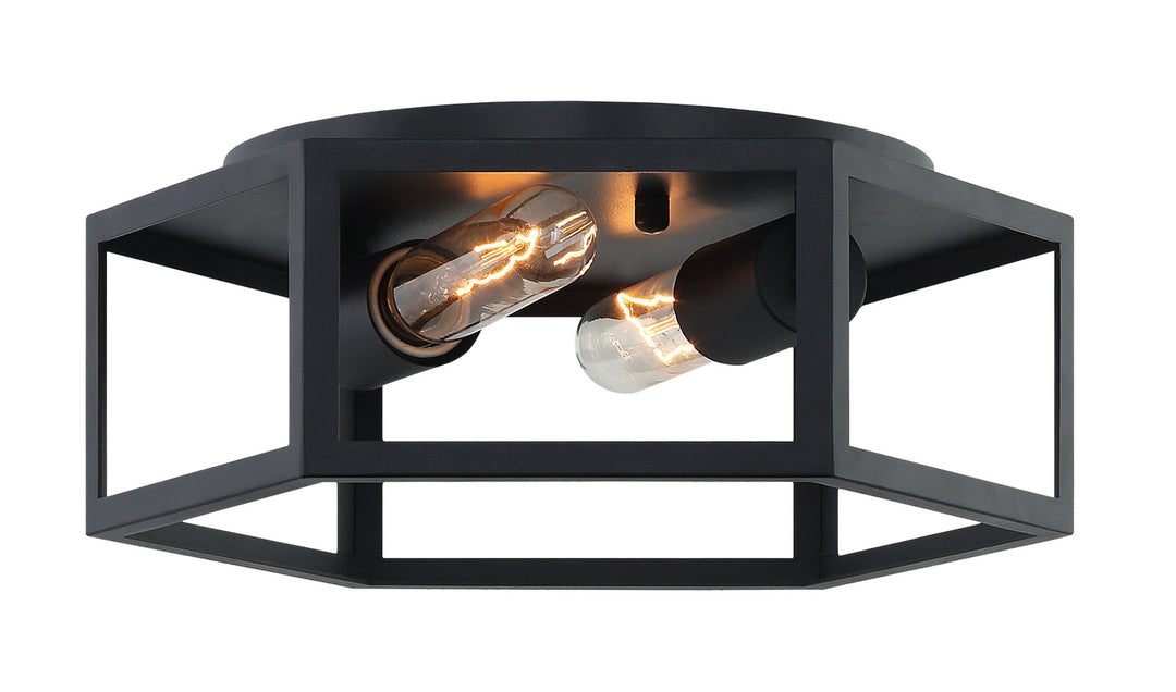 Creed Two Light Ceiling Mount in Matte Black - available from The Lighting Shoppe, trusted by Canadian homeowners