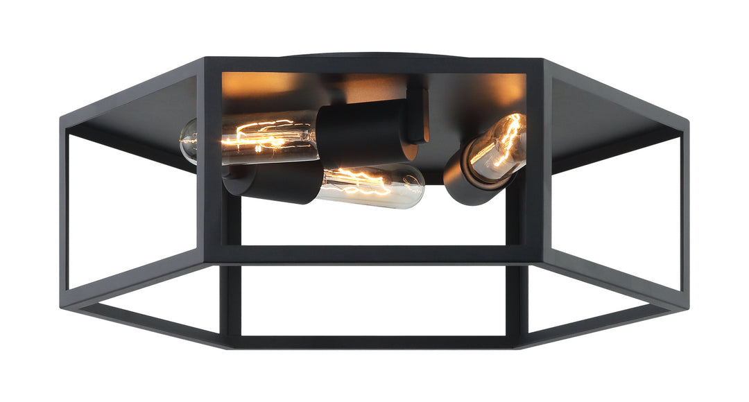 Creed Three Light Ceiling Mount in Matte Black - available from The Lighting Shoppe, trusted by Canadian homeowners