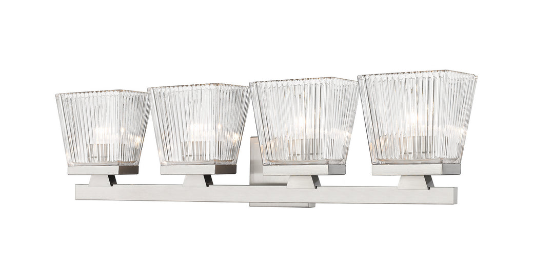 Astor Four Light Vanity in Brushed Nickel - available from The Lighting Shoppe, trusted by Canadian homeowners