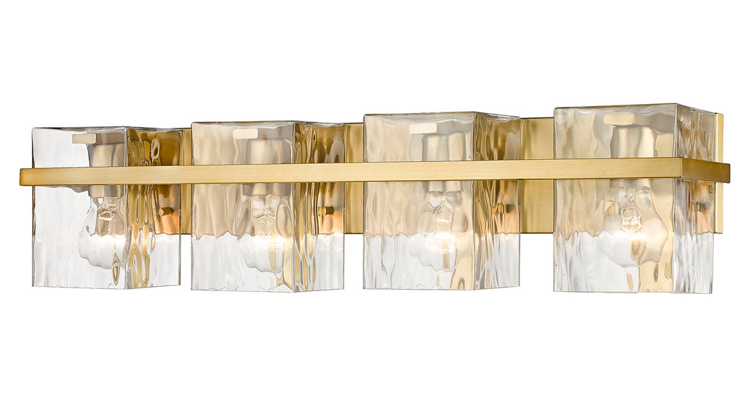 Bennington Four Light Vanity in Modern Gold - available from The Lighting Shoppe, trusted by Canadian homeowners