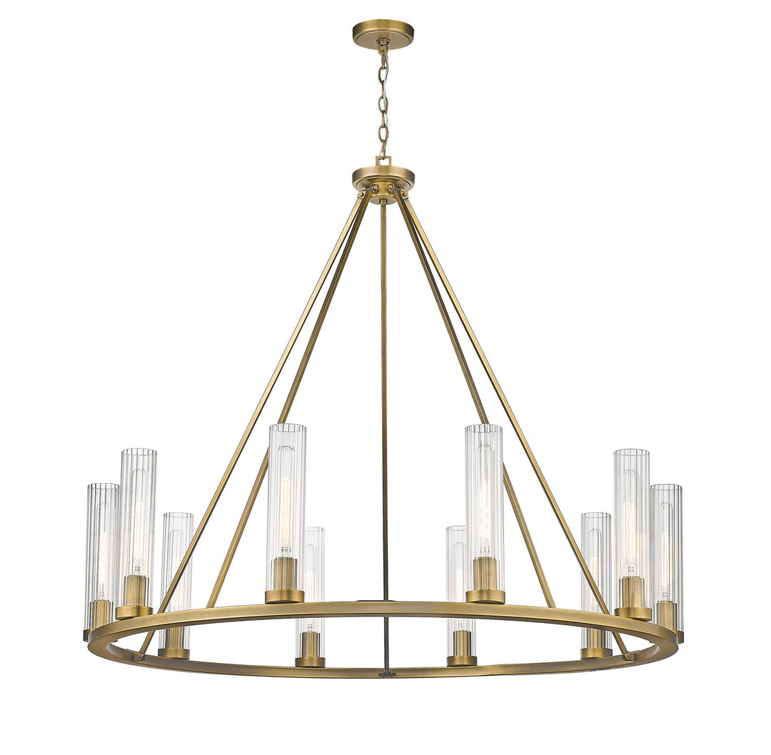 Beau Ten Light Chandelier in Rubbed Brass - available from The Lighting Shoppe, trusted by Canadian homeowners