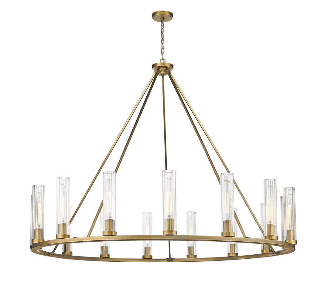 Beau 15 Light Chandelier in Rubbed Brass - available from The Lighting Shoppe, trusted by Canadian homeowners