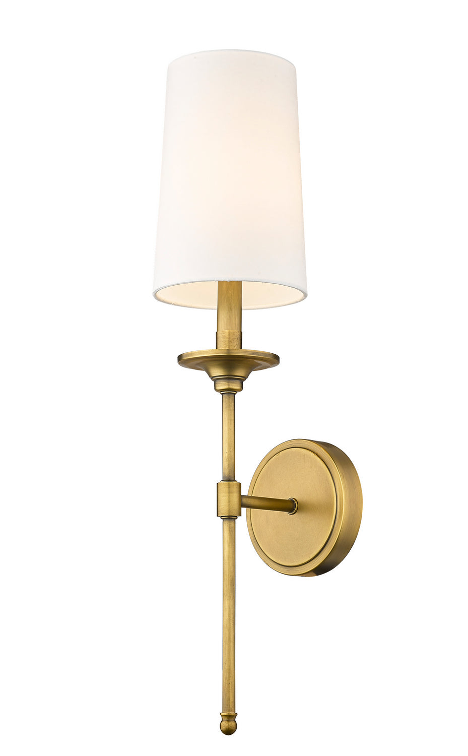 Emily One Light Wall Sconce in Rubbed Brass - available from The Lighting Shoppe, trusted by Canadian homeowners
