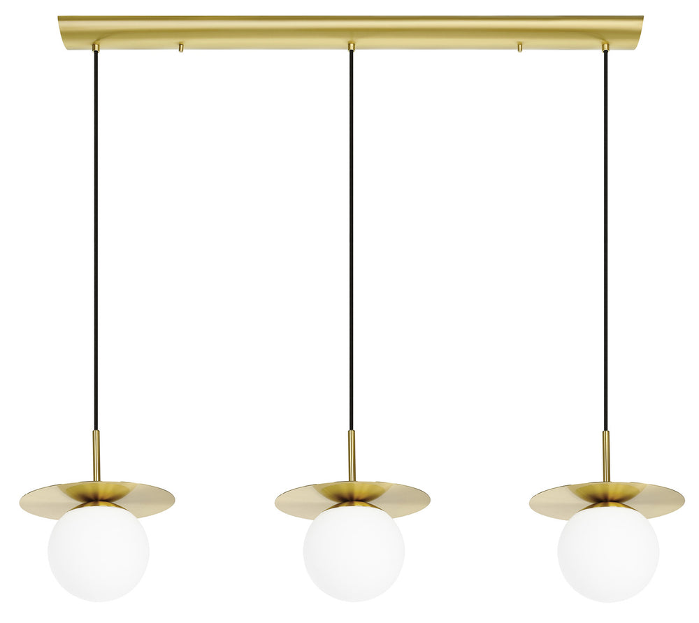 Arenales Three Light Pendant in Brushed Brass - available from The Lighting Shoppe, trusted by Canadian homeowners