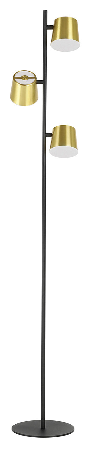Altmira LED Floor Lamp in Structured Black & Brass - available from The Lighting Shoppe, trusted by Canadian homeowners