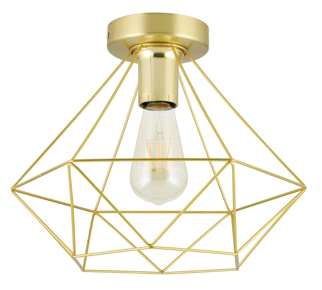Tarbes One Light Ceiling Mount in Brushed Brass - available from The Lighting Shoppe, trusted by Canadian homeowners