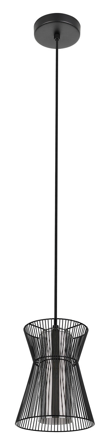 Maseta One Light Mini Pendant in Structured Black - available from The Lighting Shoppe, trusted by Canadian homeowners