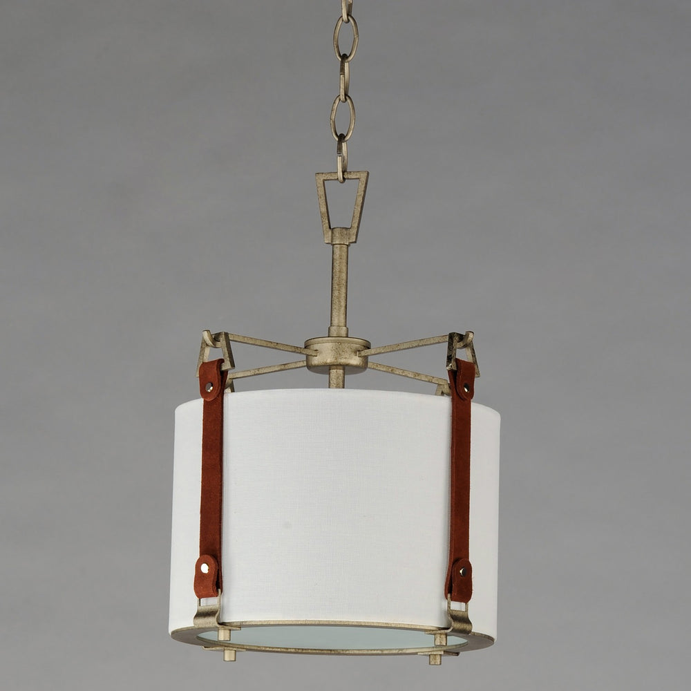 Maxim - 16133FTWZBSD - One Light Pendant - Sausalito - Weathered Zinc / Brown Suede