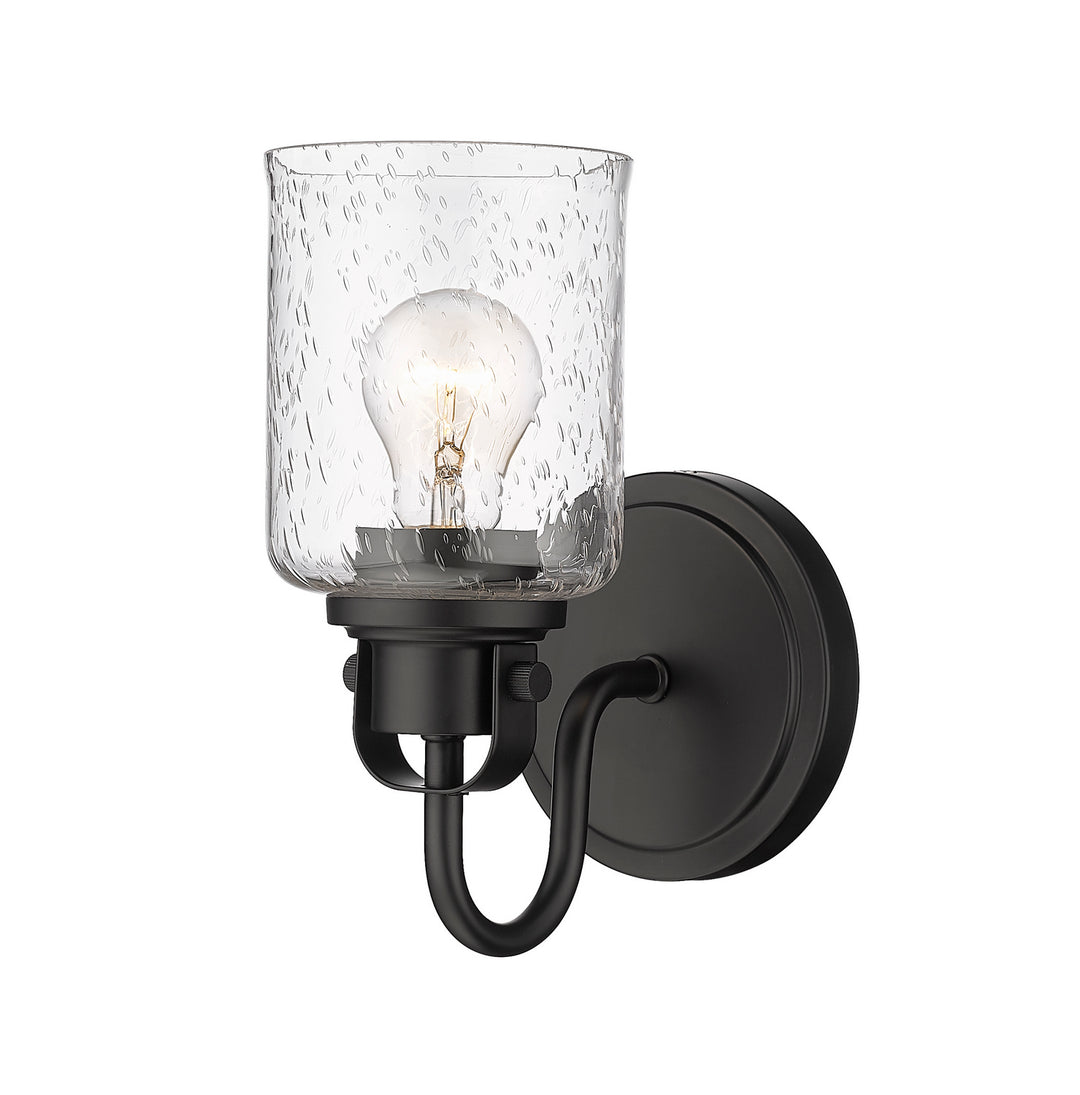 Kinsley One Light Wall Sconce in Matte Black - available from The Lighting Shoppe, trusted by Canadian homeowners