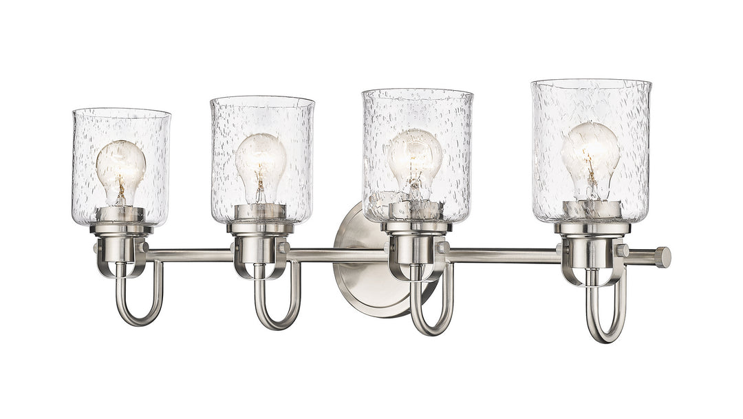 Kinsley Four Light Vanity in Brushed Nickel - available from The Lighting Shoppe, trusted by Canadian homeowners