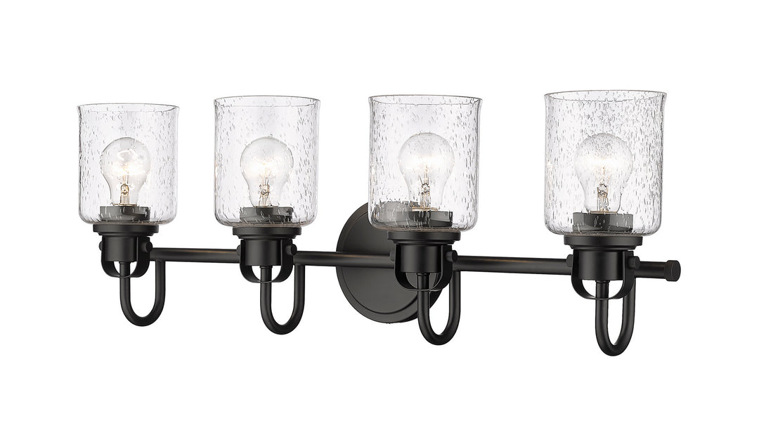 Kinsley Four Light Vanity in Matte Black - available from The Lighting Shoppe, trusted by Canadian homeowners