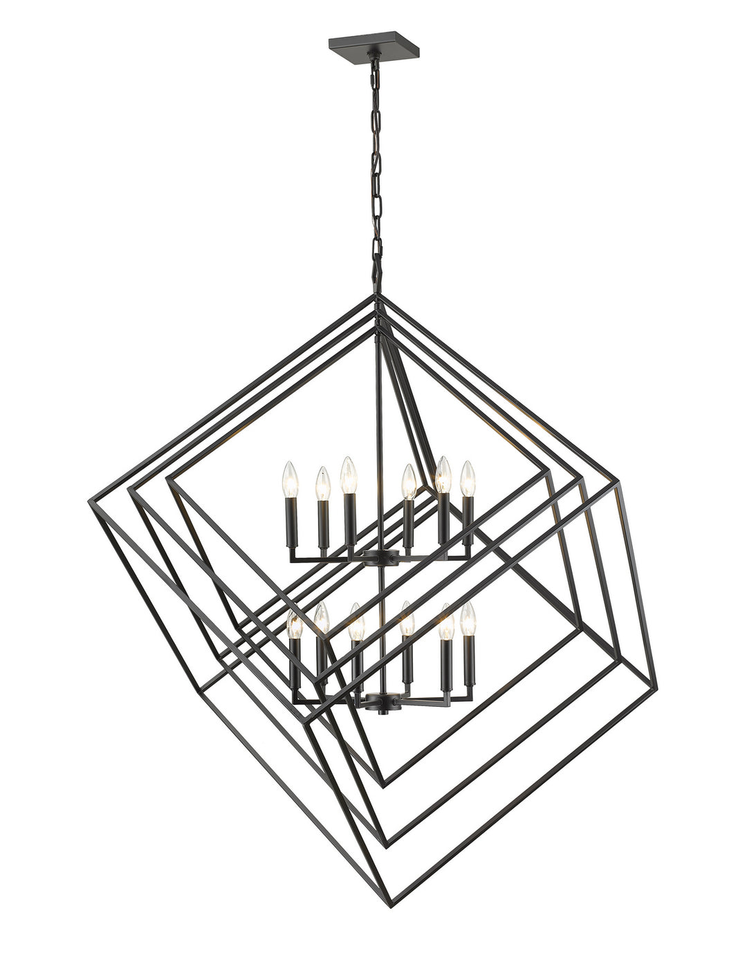Z-Lite Canada - 457-12MB - 12 Light Chandelier - Euclid - Matte Black