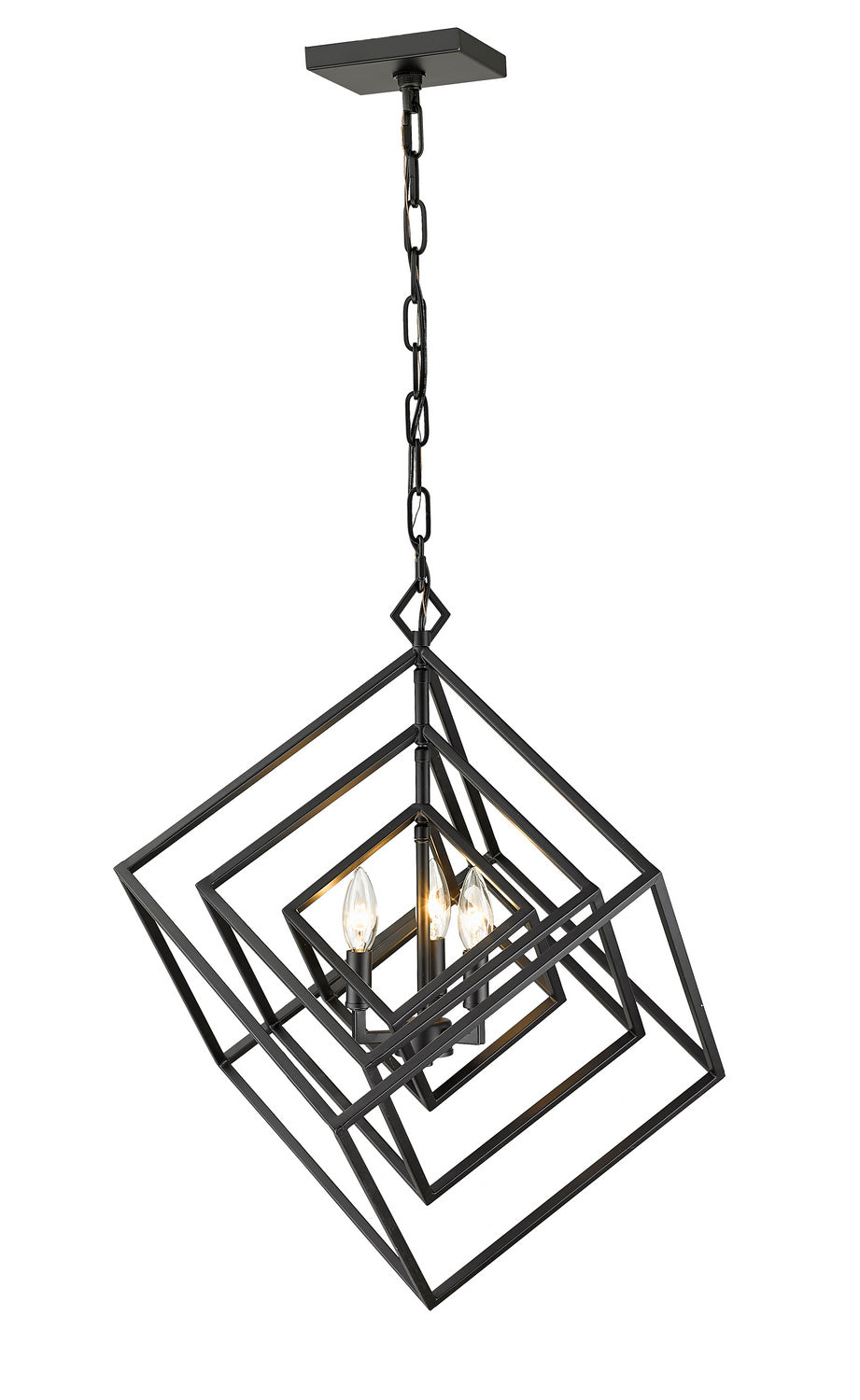 Z-Lite Canada - 457-3MB - Three Light Chandelier - Euclid - Matte Black