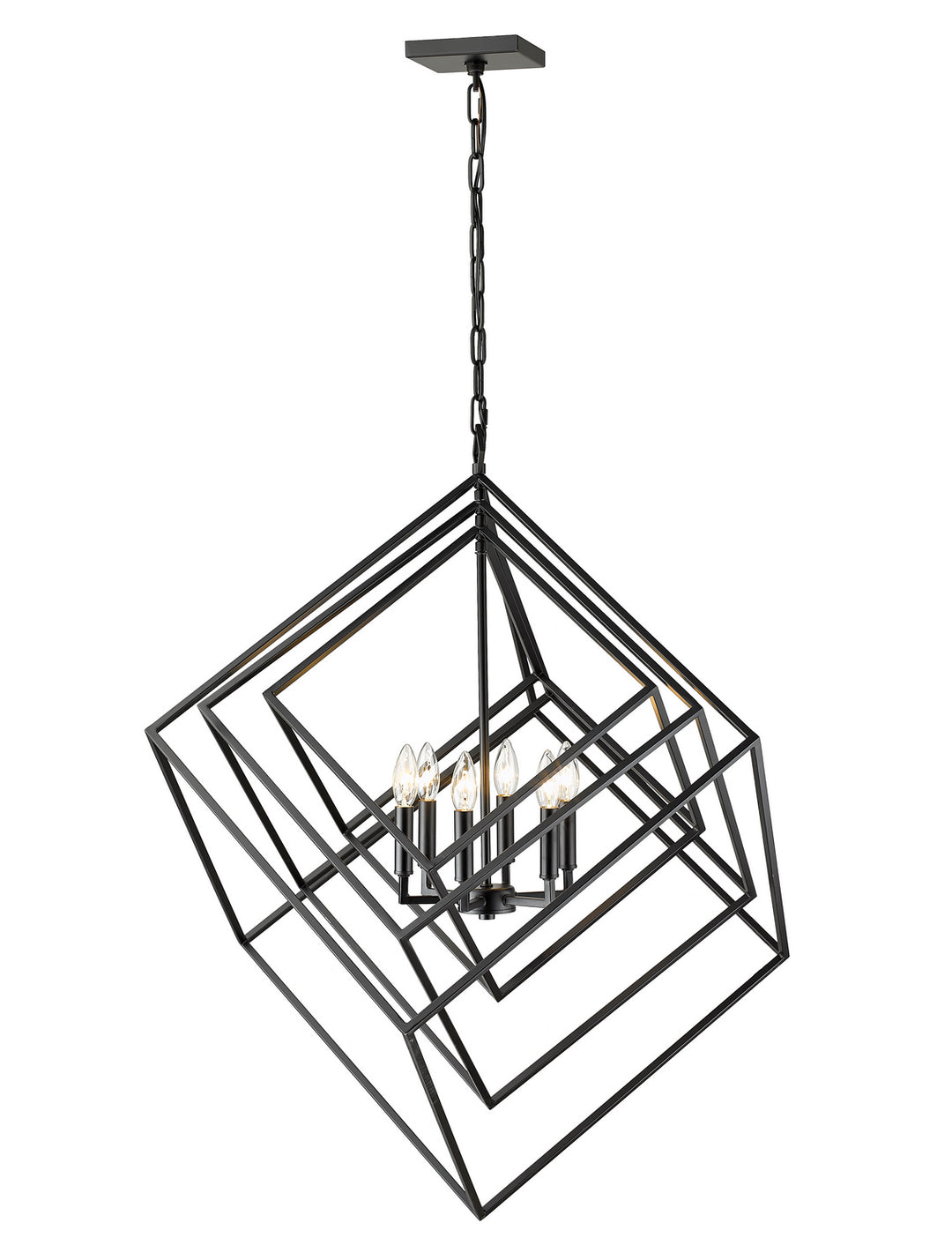 Z-Lite Canada - 457-6MB - Six Light Chandelier - Euclid - Matte Black