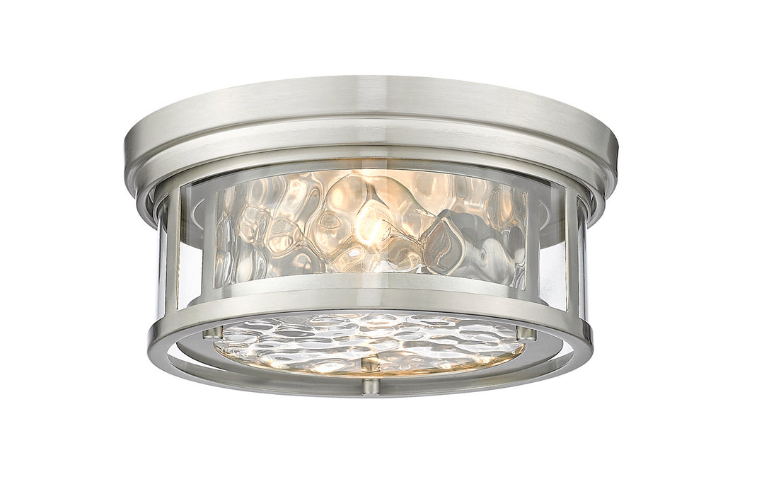 Clarion Two Light Flush Mount in Brushed Nickel - available from The Lighting Shoppe, trusted by Canadian homeowners