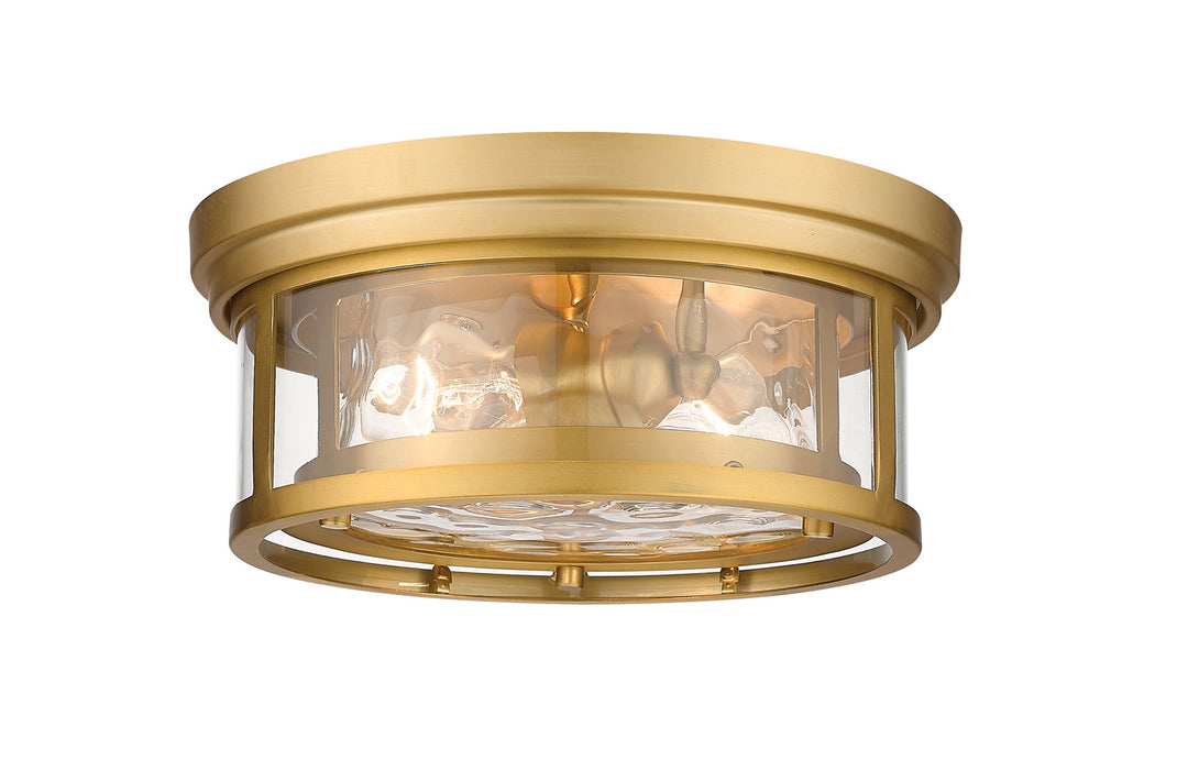 Clarion Two Light Flush Mount in Olde Brass - available from The Lighting Shoppe, trusted by Canadian homeowners