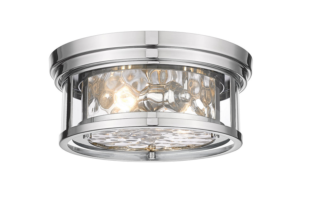 Clarion Two Light Flush Mount in Polished Nickel - available from The Lighting Shoppe, trusted by Canadian homeowners