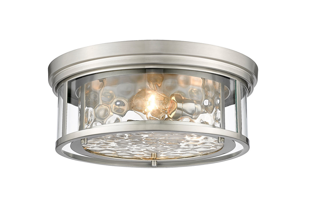 Clarion Three Light Flush Mount in Brushed Nickel - available from The Lighting Shoppe, trusted by Canadian homeowners