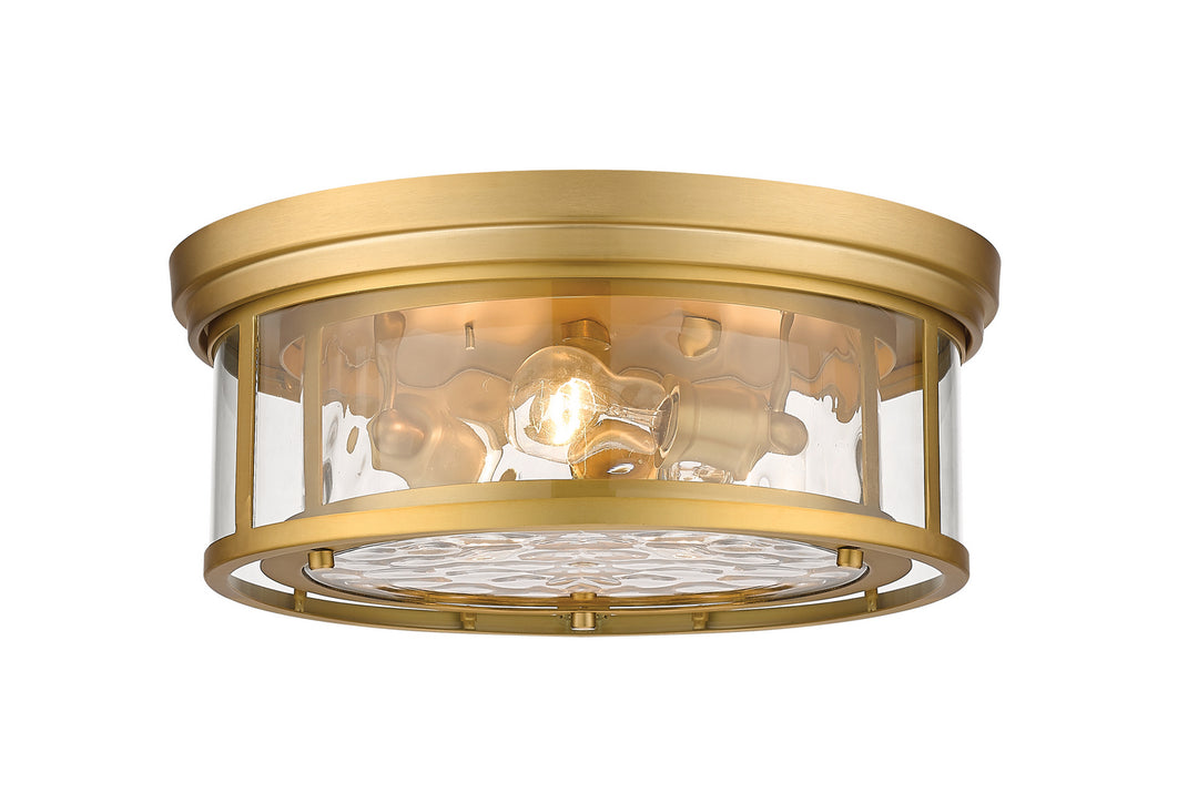 Clarion Three Light Flush Mount in Olde Brass - available from The Lighting Shoppe, trusted by Canadian homeowners
