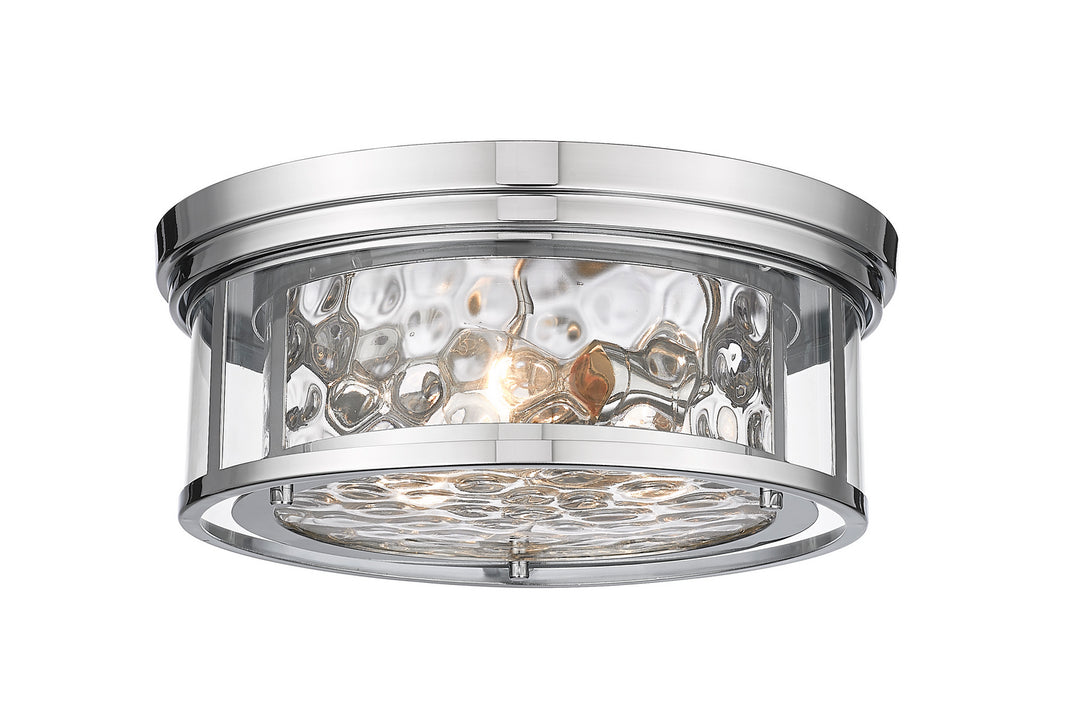 Clarion Three Light Flush Mount in Polished Nickel - available from The Lighting Shoppe, trusted by Canadian homeowners