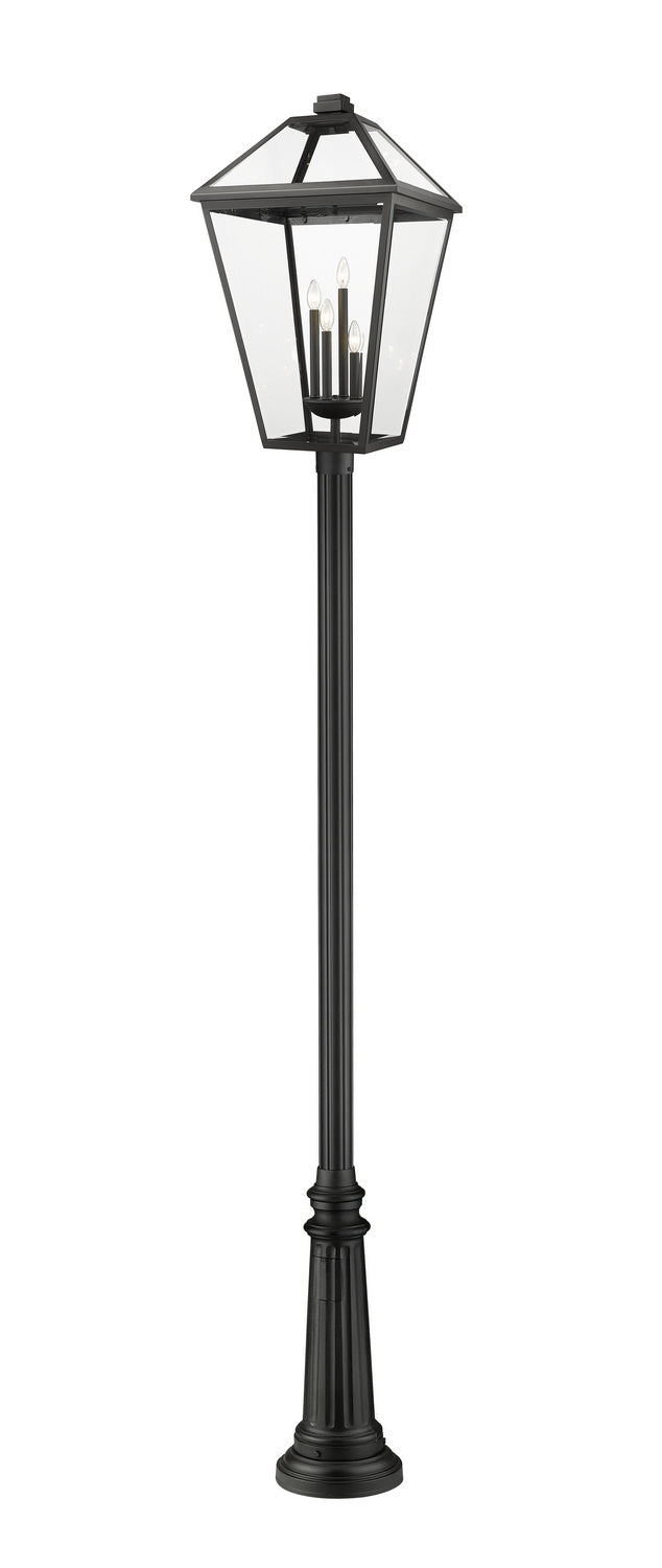 Talbot Four Light Outdoor Post Mounted Fixture in Black - available from The Lighting Shoppe, trusted by Canadian homeowners