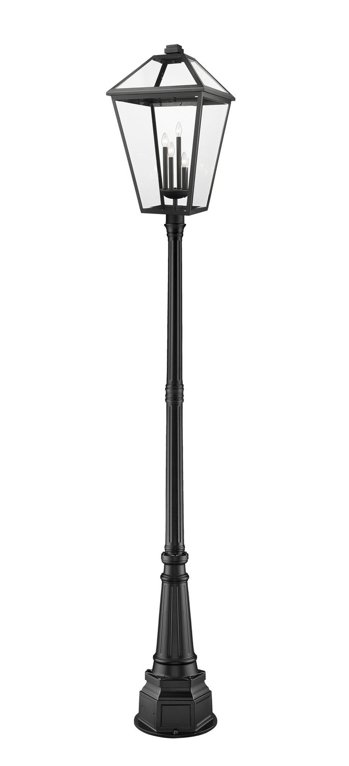Talbot Four Light Outdoor Post Mounted Fixture in Black - available from The Lighting Shoppe, trusted by Canadian homeowners