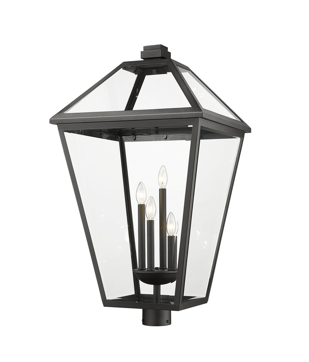 Talbot Four Light Outdoor Post Mount Fixture in Black - available from The Lighting Shoppe, trusted by Canadian homeowners
