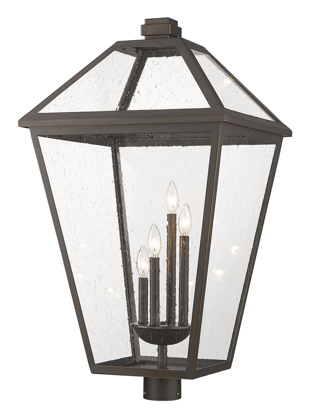 Talbot Four Light Outdoor Post Mount Fixture in Oil Rubbed Bronze - available from The Lighting Shoppe, trusted by Canadian homeowners