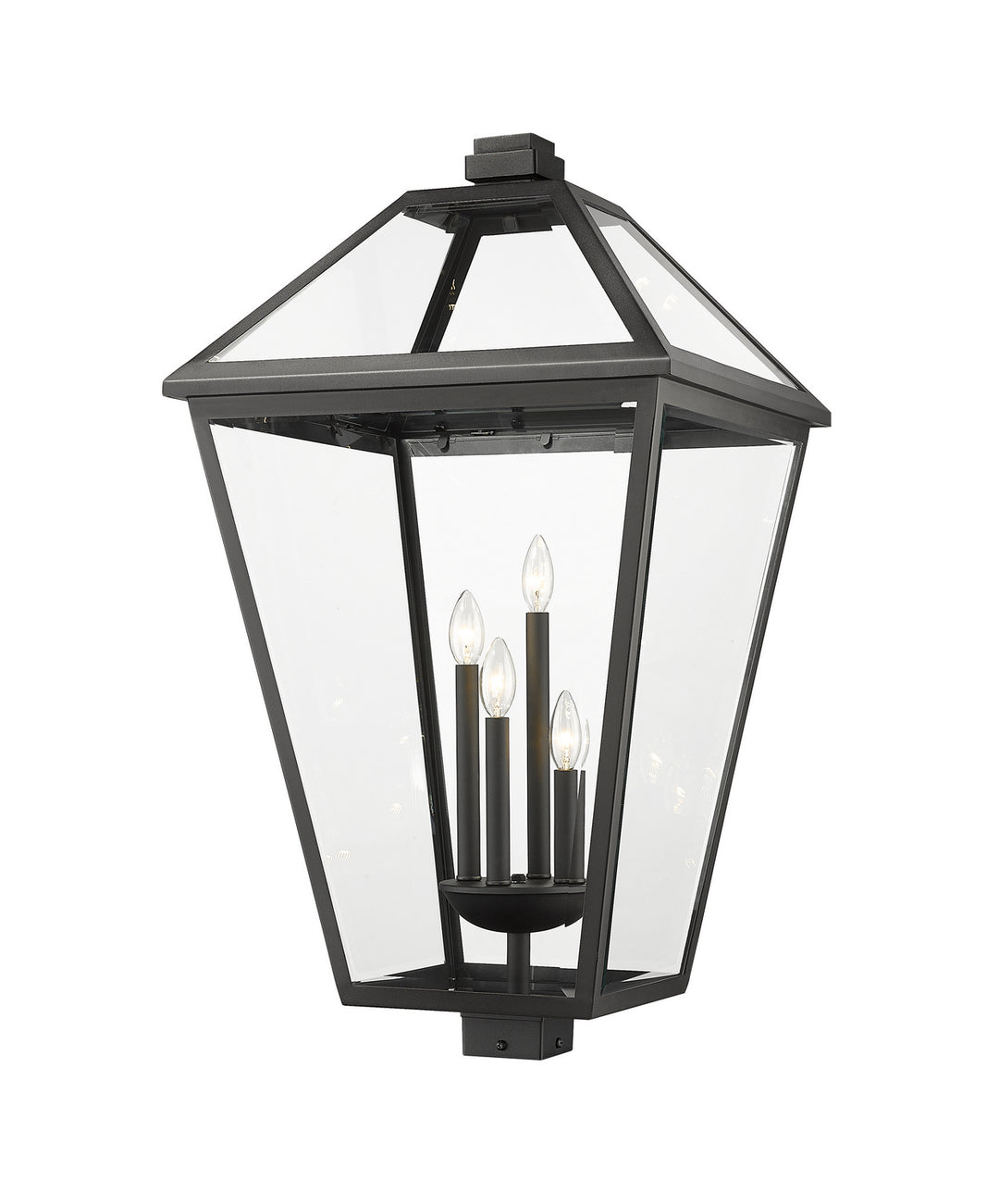 Talbot Four Light Outdoor Post Mount Fixture in Black - available from The Lighting Shoppe, trusted by Canadian homeowners
