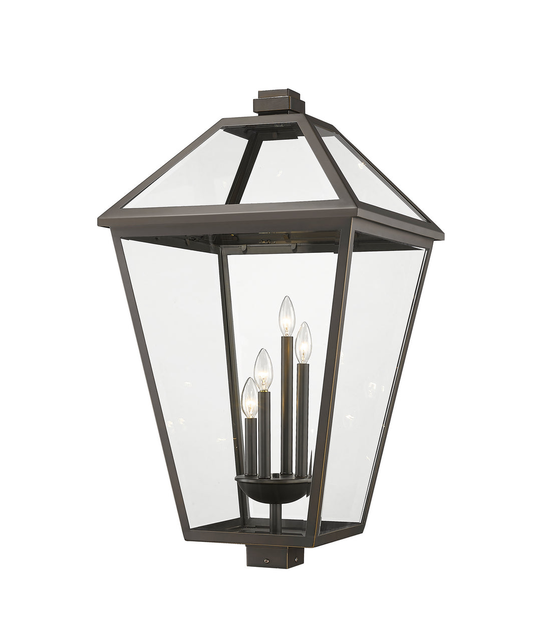 Talbot Four Light Outdoor Post Mount Fixture in Oil Rubbed Bronze - available from The Lighting Shoppe, trusted by Canadian homeowners
