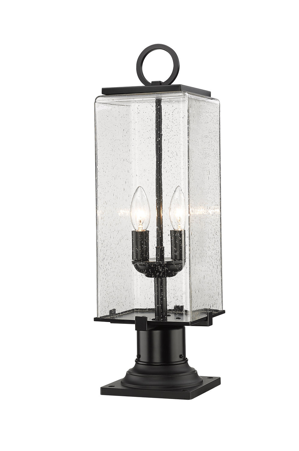 Sana Two Light Outdoor Pier Mounted Fixture in Black - available from The Lighting Shoppe, trusted by Canadian homeowners