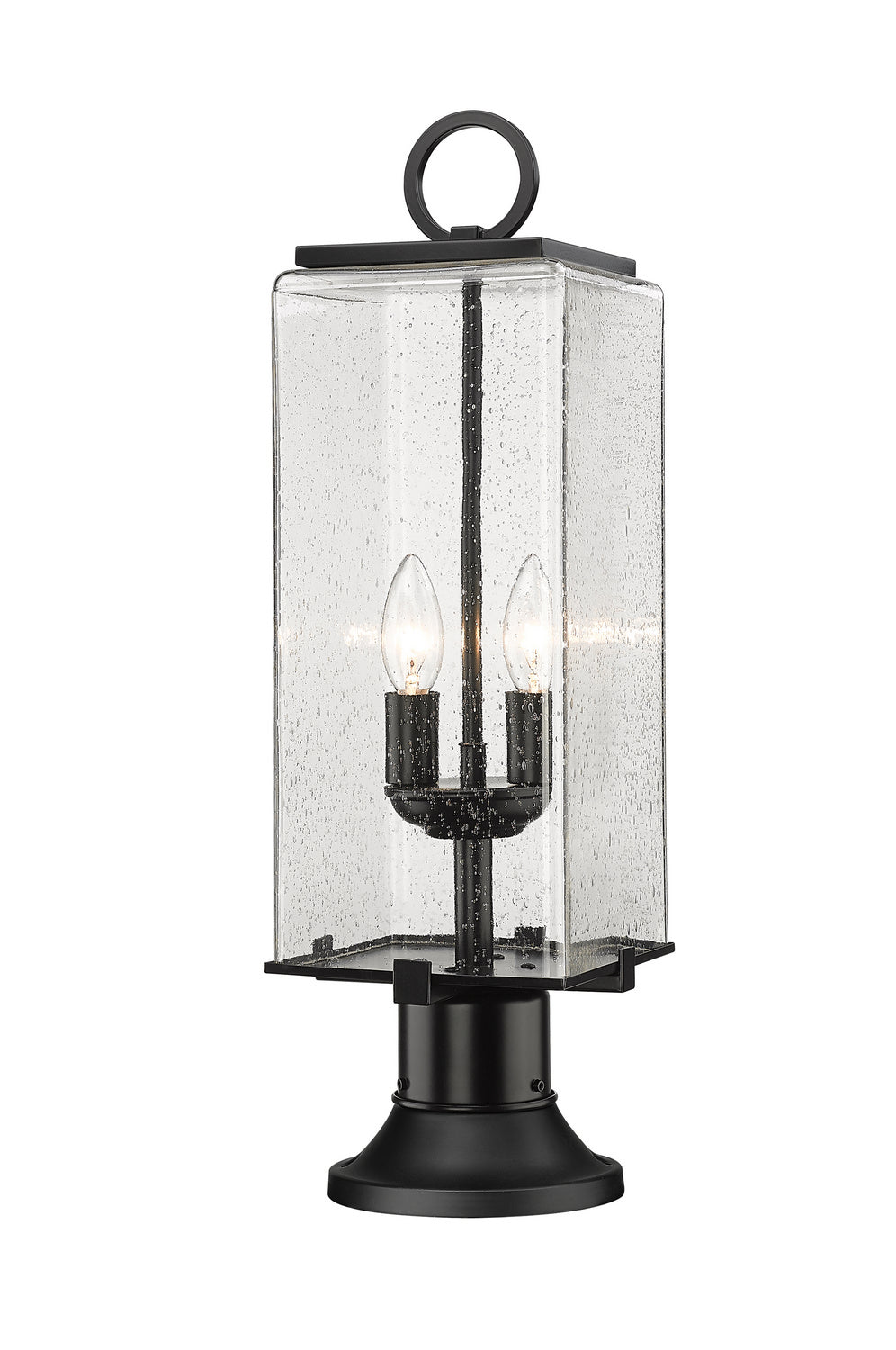 Sana Two Light Outdoor Pier Mounted Fixture in Black - available from The Lighting Shoppe, trusted by Canadian homeowners