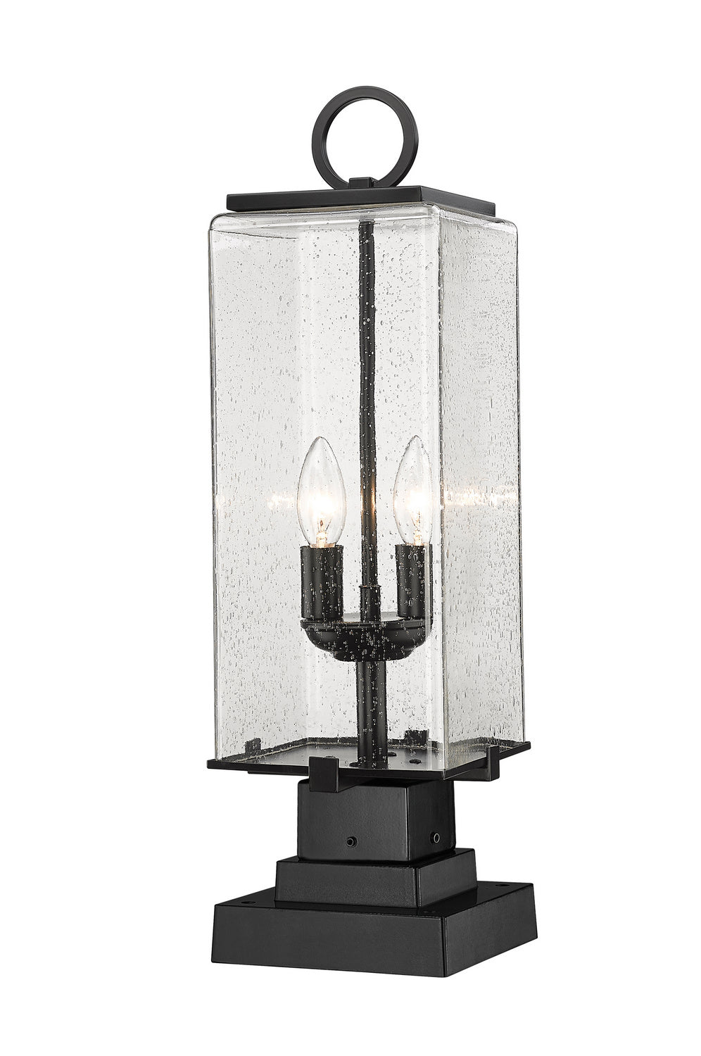 Sana Two Light Outdoor Pier Mounted Fixture in Black - available from The Lighting Shoppe, trusted by Canadian homeowners