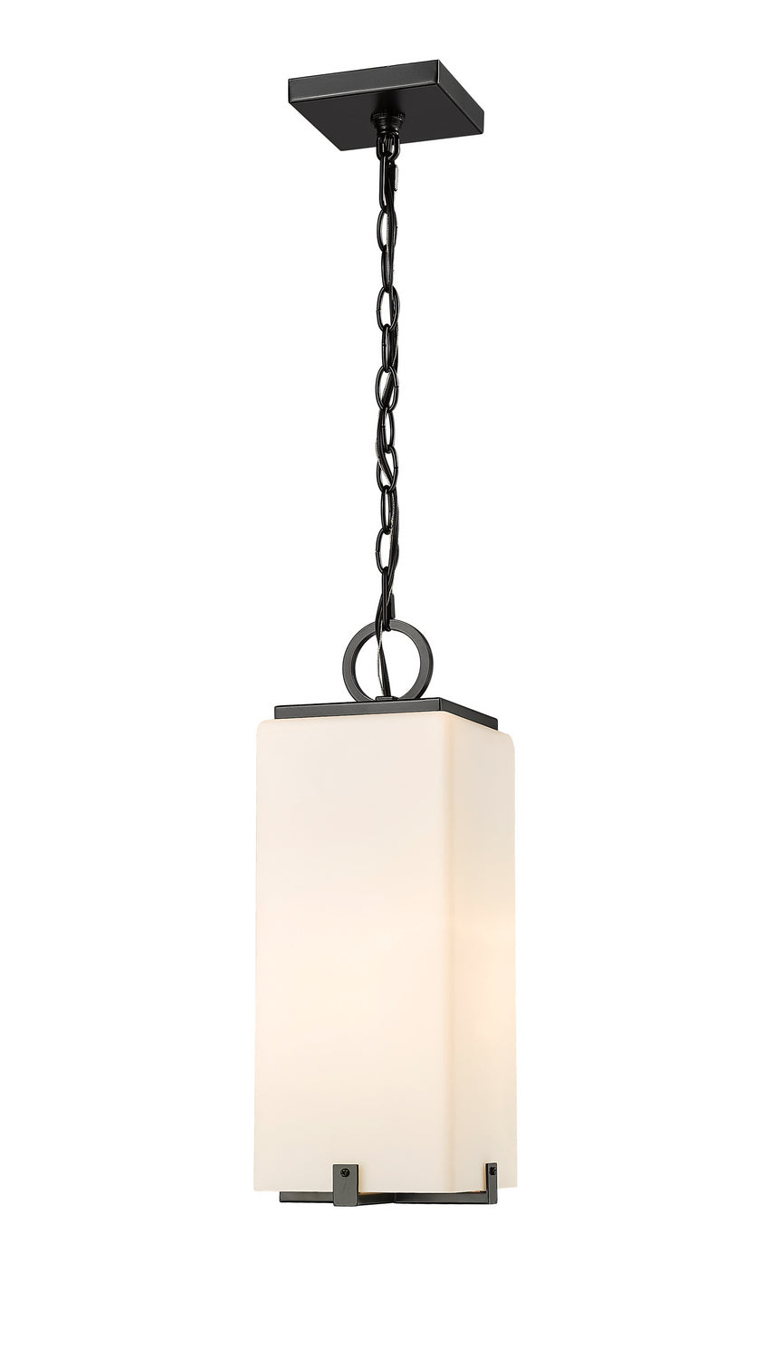 Sana One Light Outdoor Chain Mount Ceiling Fixture in Black - available from The Lighting Shoppe, trusted by Canadian homeowners