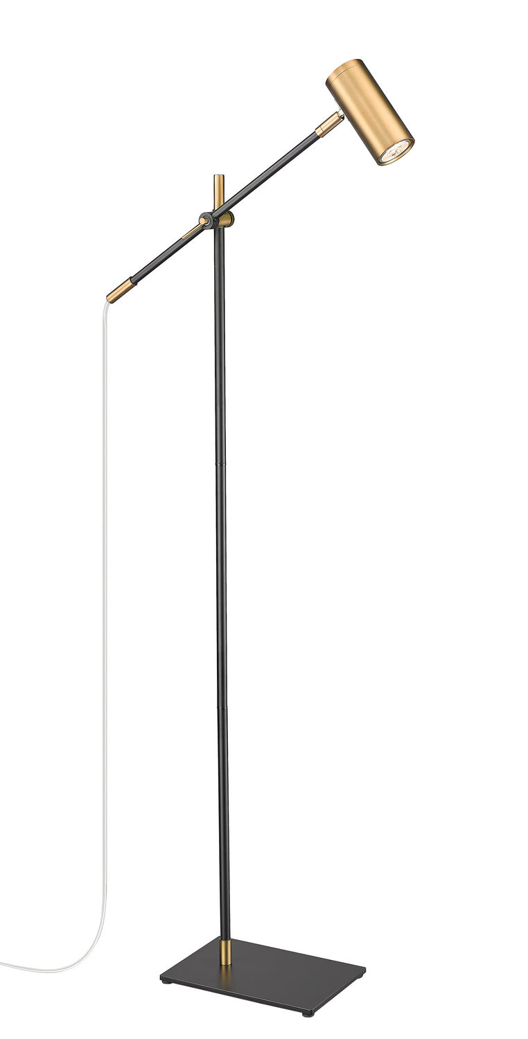 Calumet One Light Floor Lamp in Matte Black + Olde Brass - available from The Lighting Shoppe, trusted by Canadian homeowners