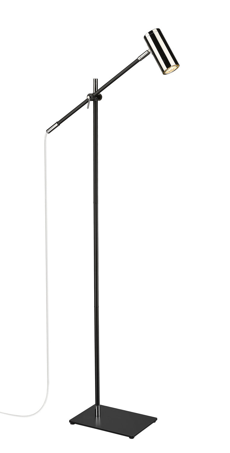 Calumet One Light Floor Lamp in Matte Black + Polished Nickel - available from The Lighting Shoppe, trusted by Canadian homeowners