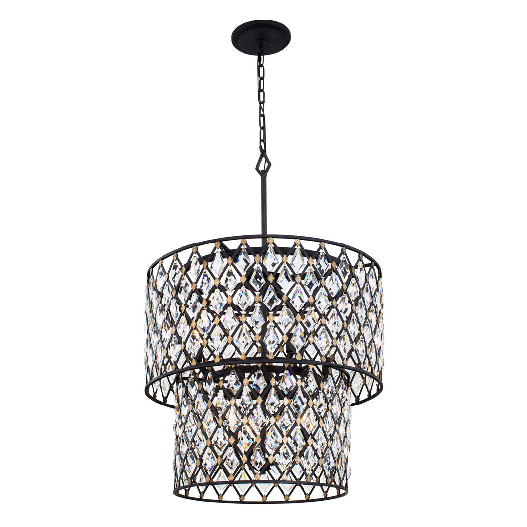 Windsor Seven Light Chandelier in Carbon/Havana Gold - available from The Lighting Shoppe, trusted by Canadian homeowners