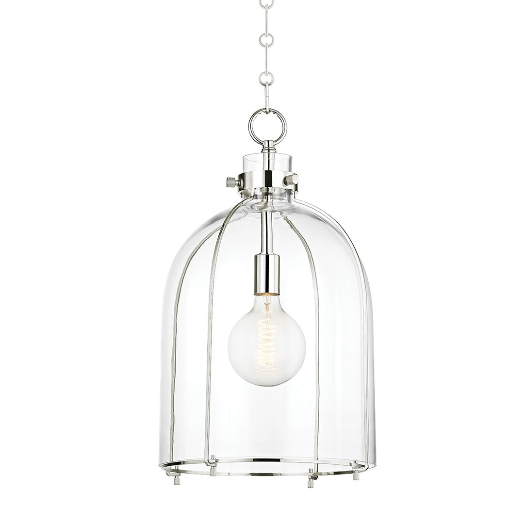 Eldridge One Light Pendant in Polished Nickel - available from The Lighting Shoppe, trusted by Canadian homeowners