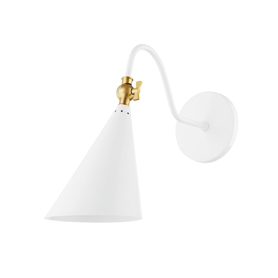 Lupe One Light Wall Sconce in Aged Brass/Soft White - available from The Lighting Shoppe, trusted by Canadian homeowners