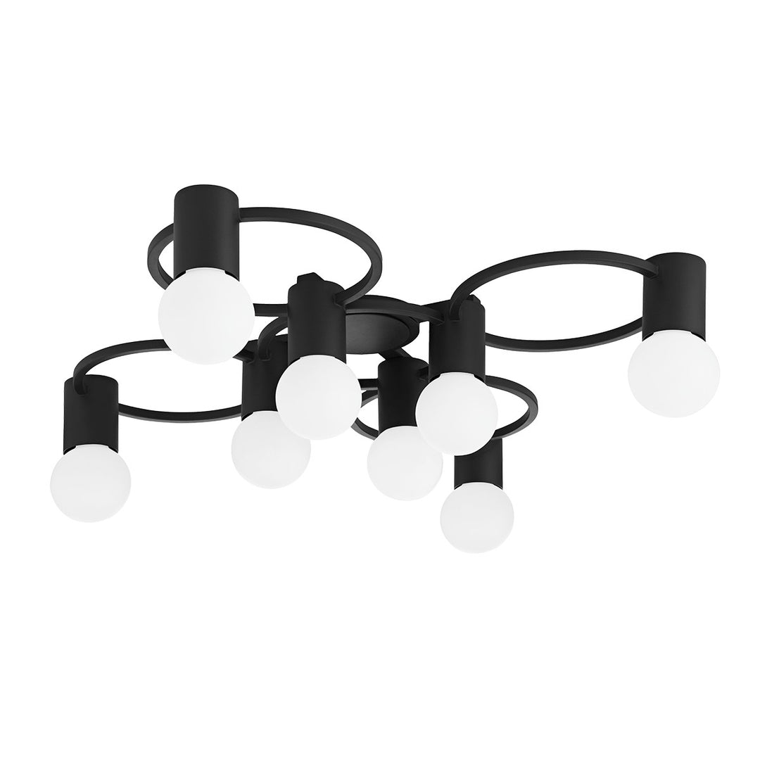 Hope Eight Light Semi Flush Mount in Textured Black - available from The Lighting Shoppe, trusted by Canadian homeowners