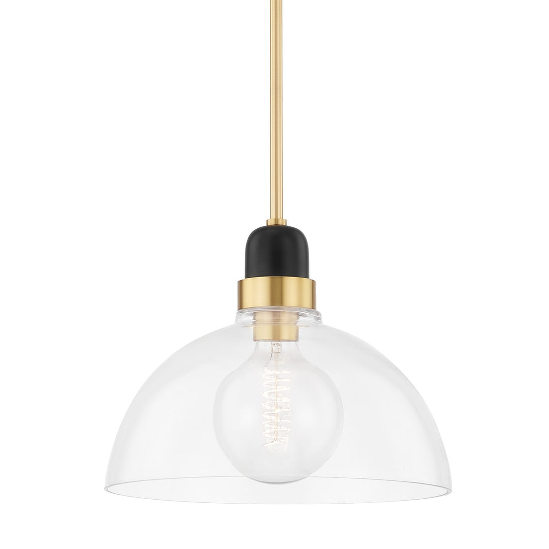 Camile One Light Pendant in Aged Brass - available from The Lighting Shoppe, trusted by Canadian homeowners