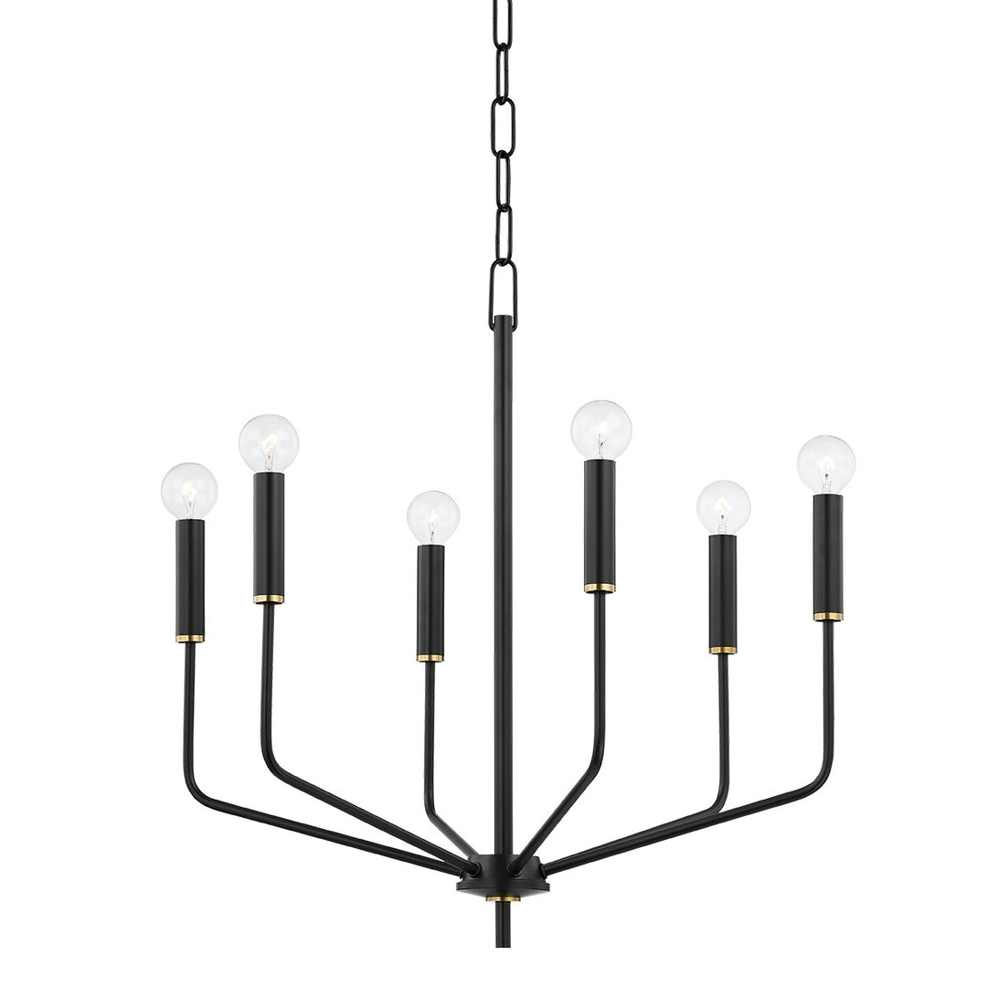 Bailey Six Light Chandelier in Aged Brass/Soft Black - available from The Lighting Shoppe, trusted by Canadian homeowners