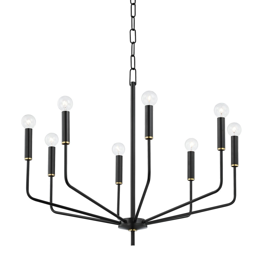 Bailey Eight Light Chandelier in Aged Brass/Soft Black - available from The Lighting Shoppe, trusted by Canadian homeowners
