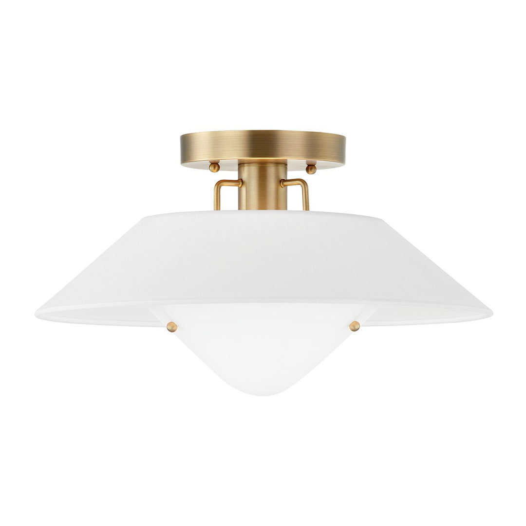 Otto One Light Flush Mount in Patina Brass - available from The Lighting Shoppe, trusted by Canadian homeowners