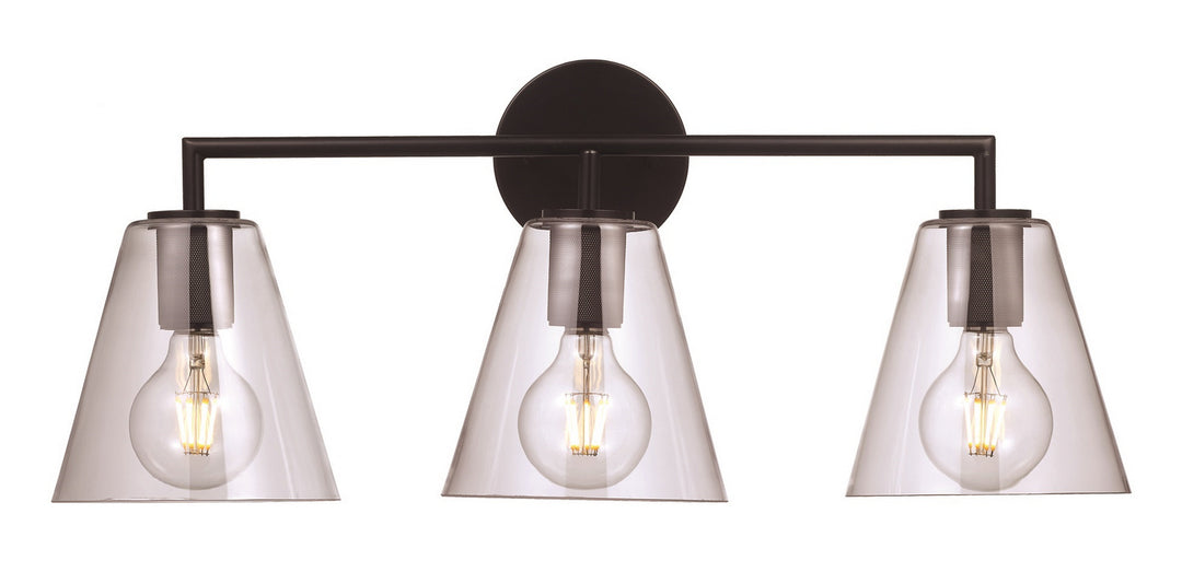 Three Light Vanity Bar in Black - available from The Lighting Shoppe, trusted by Canadian homeowners