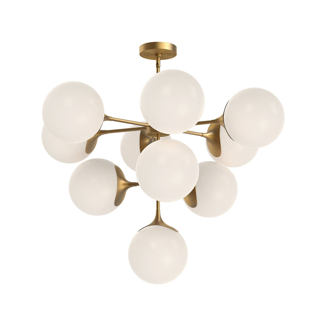 Alora Canada - CH505335AGOP - Ten Light Chandelier - Nouveau - Aged Gold/Opal Matte Glass