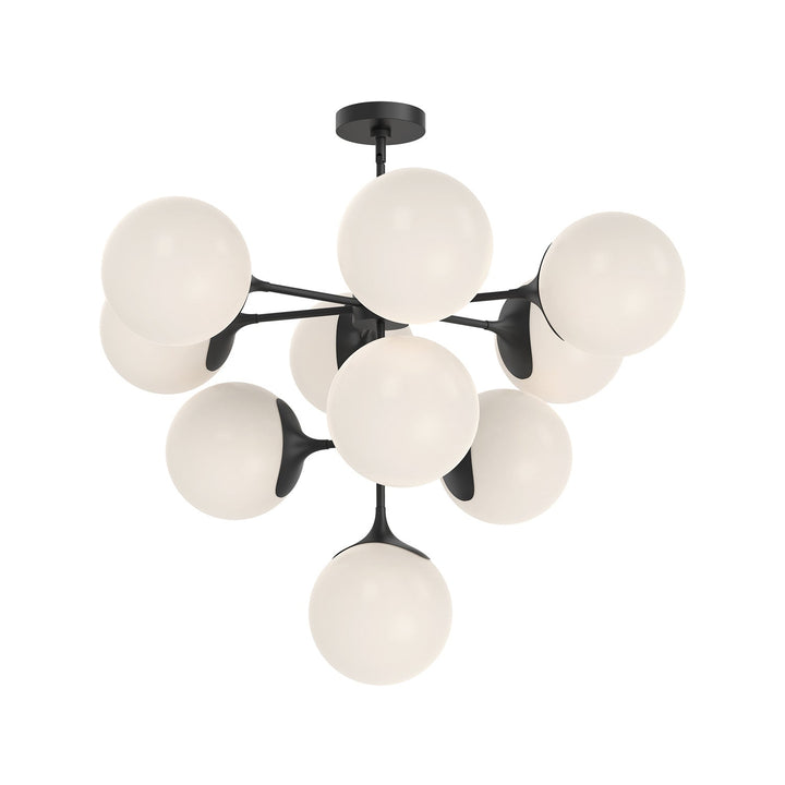 Alora Canada - CH505335MBOP - Ten Light Chandelier - Nouveau - Matte Black/Opal Matte Glass