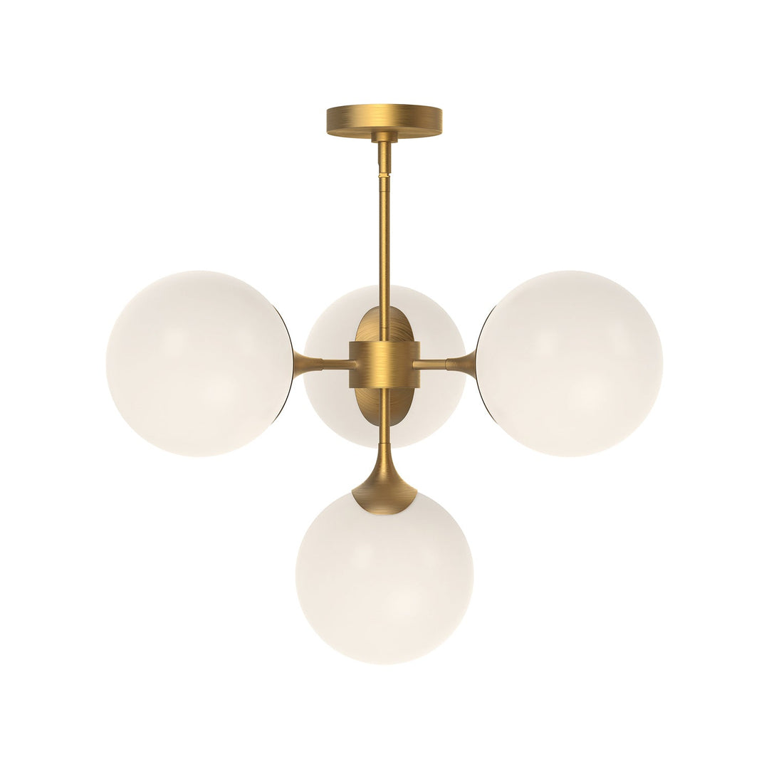 Alora Canada - CH505426AGOP - Four Light Chandelier - Nouveau - Aged Gold/Opal Matte Glass